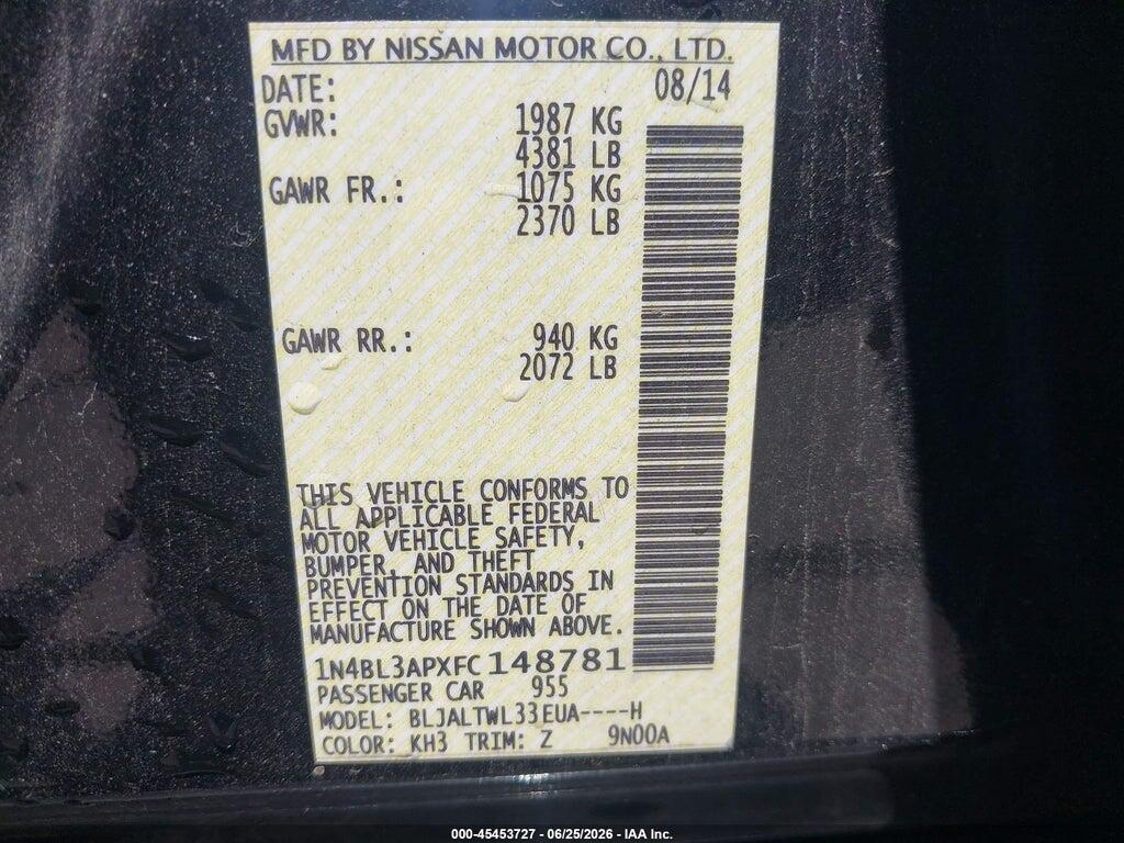1N4BL3APXFC148781 2015 NISSAN ALTIMA photo no. 9