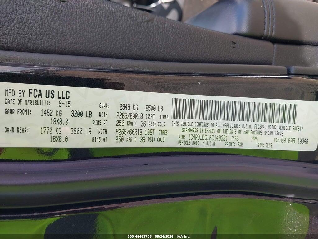1C4RDJDG1FC148321 2015 DODGE DURANGO photo no. 9