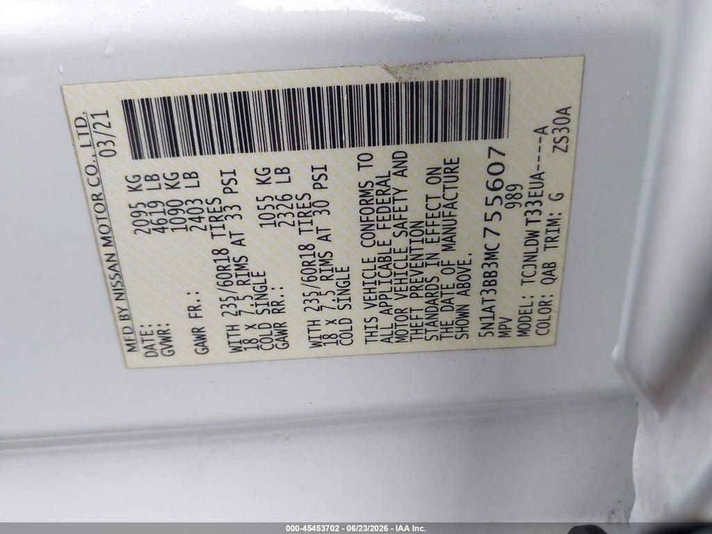 5N1AT3BB3MC755607 2021 NISSAN ROGUE photo no. 9