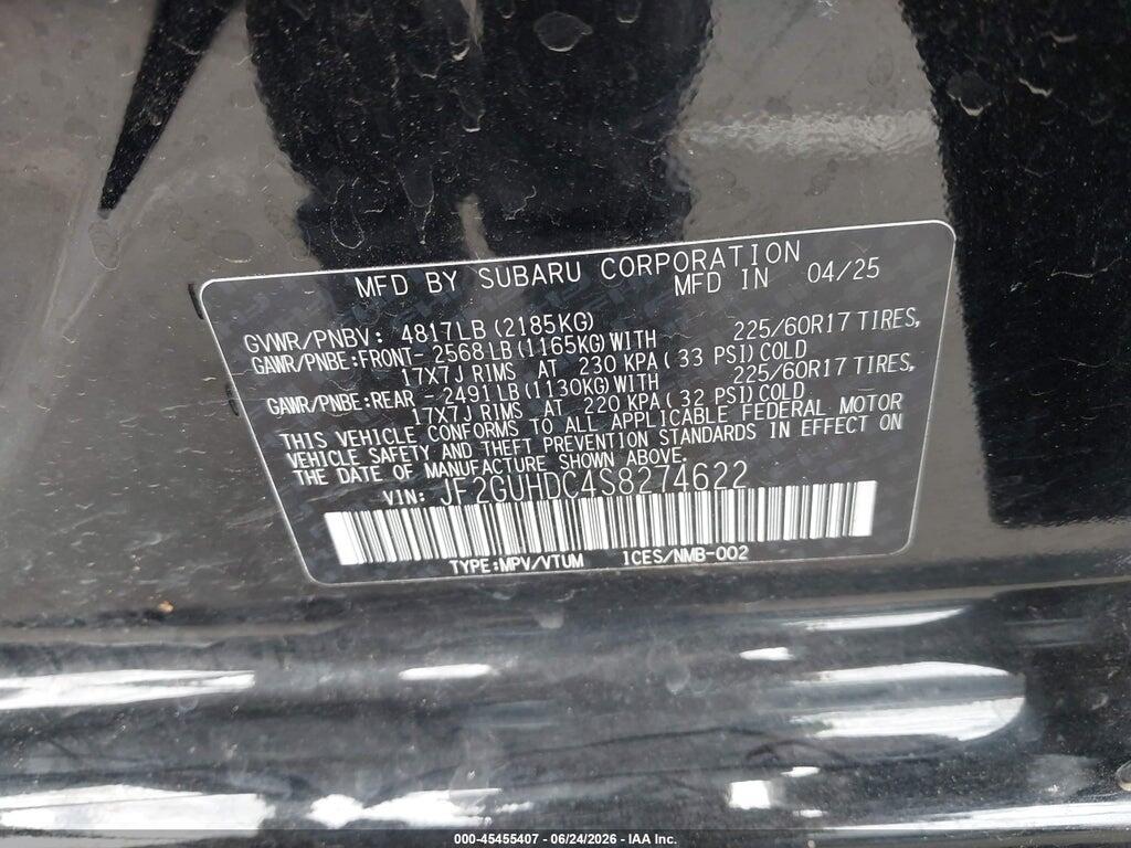 JF2GUHDC4S8274622 2025 SUBARU CROSSTREK photo no. 9