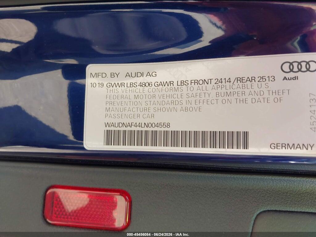 WAUDNAF44LN004558 2020 AUDI A4 photo no. 9