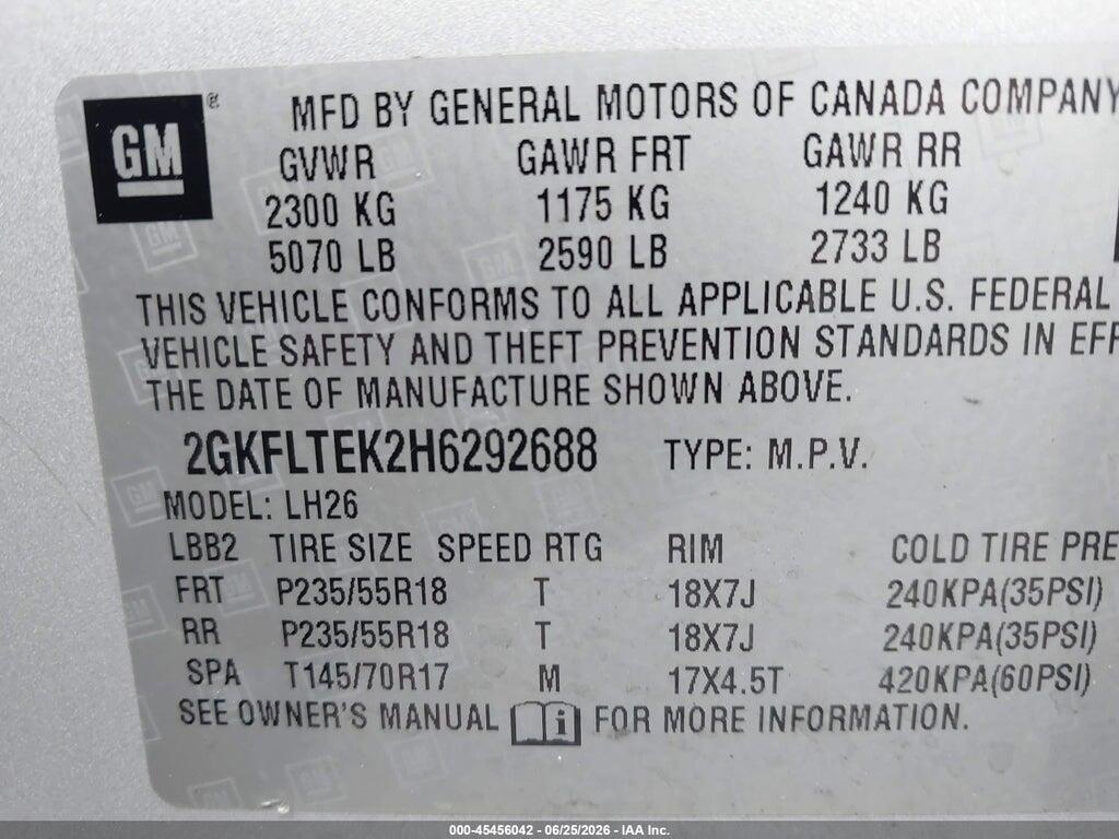 2GKFLTEK2H6292688 2017 GMC TERRAIN photo no. 9