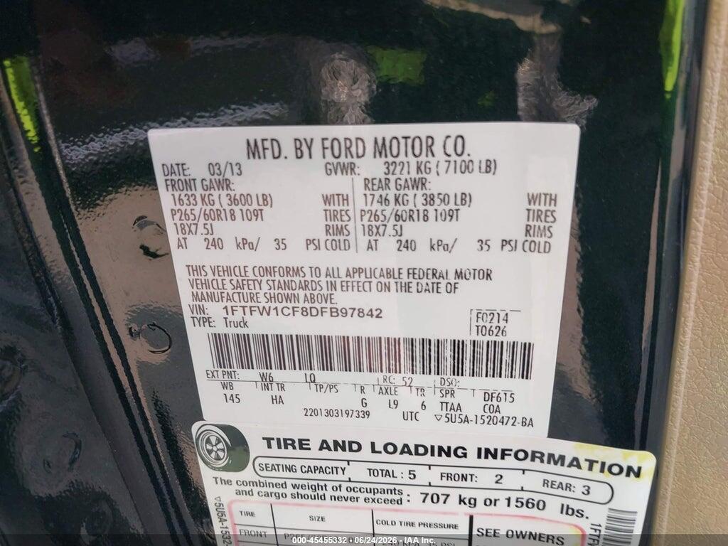 1FTFW1CF8DFB97842 2013 FORD F-150 photo no. 9