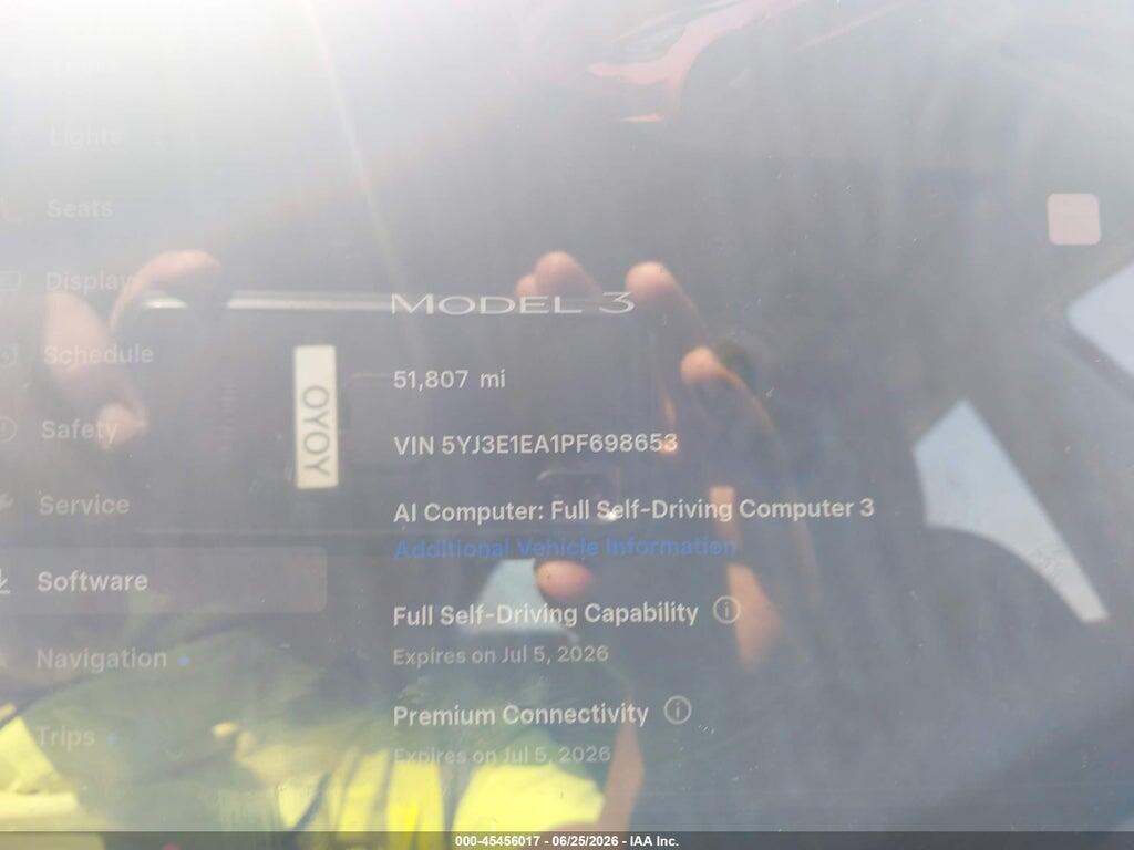 5YJ3E1EA1PF698653 2023 TESLA MODEL 3 photo no. 7