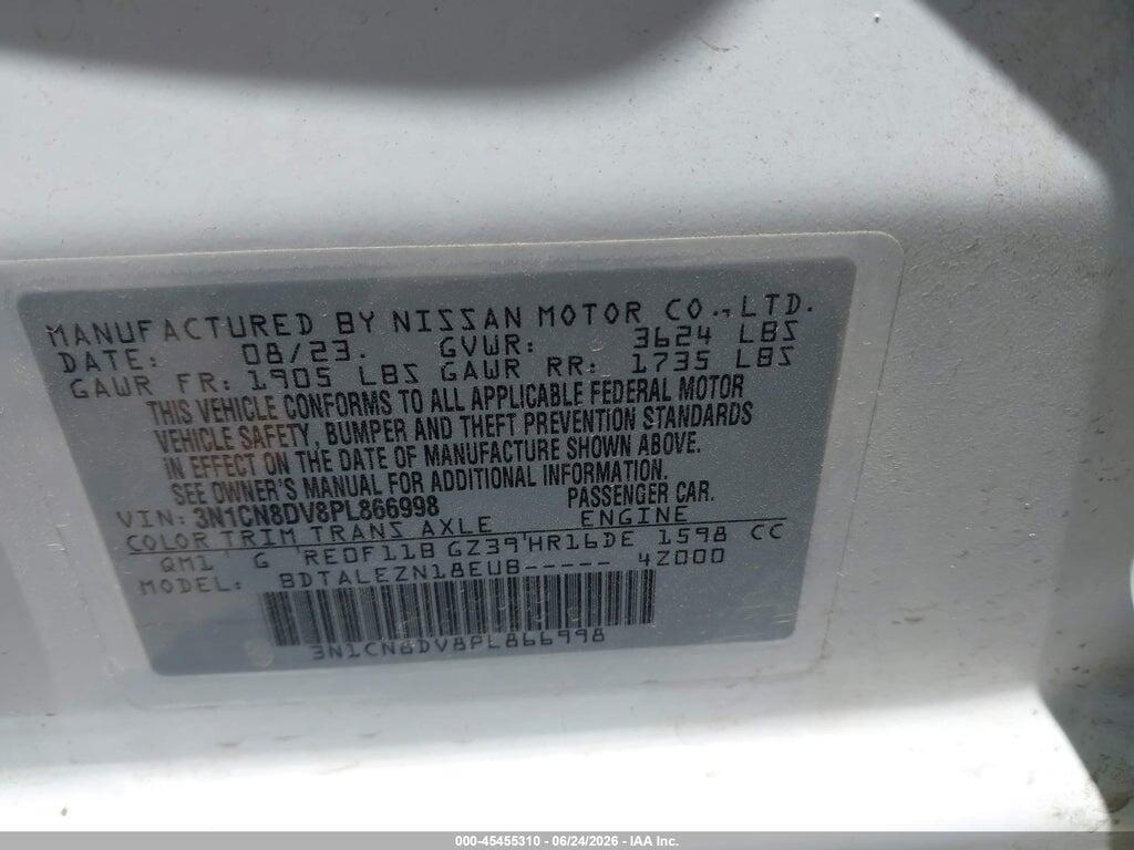 3N1CN8DV8PL866998 2023 NISSAN VERSA photo no. 9