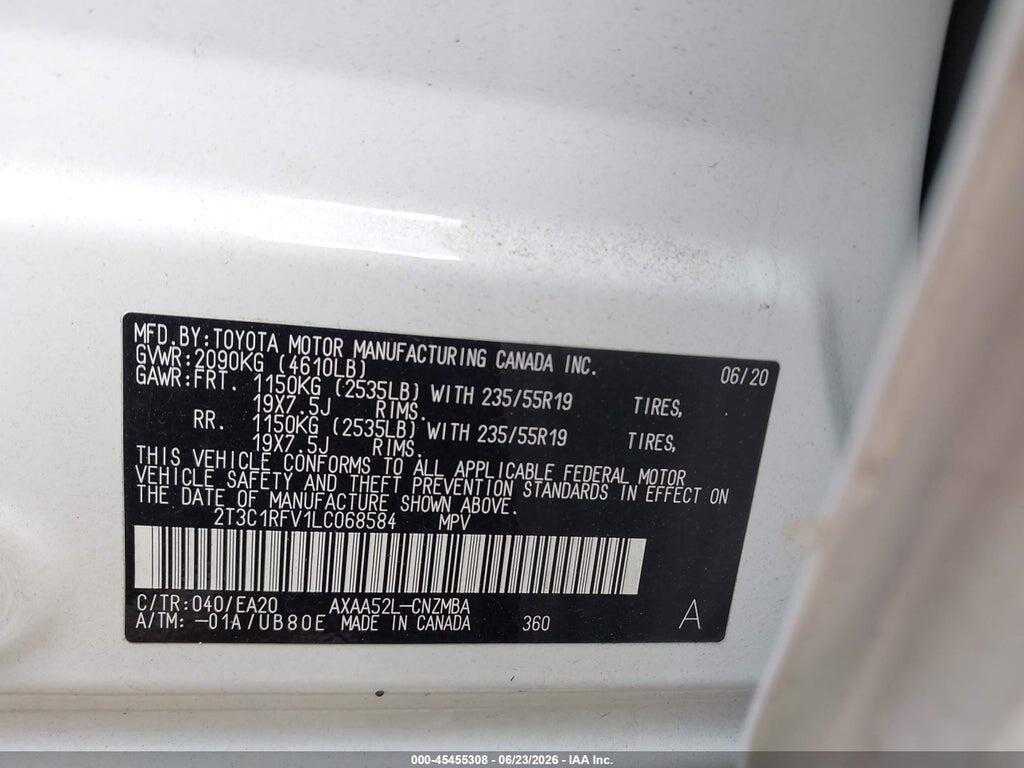 2T3C1RFV1LC068584 2020 TOYOTA RAV4 photo no. 9