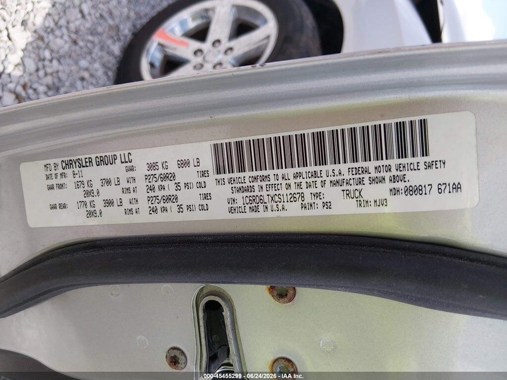 1C6RD6LTXCS112678 2012 RAM 1500 photo no. 9