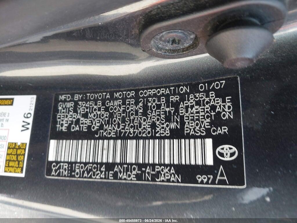 JTKDE177370201258 2007 SCION TC photo no. 9