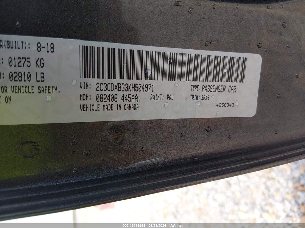 2C3CDXBG3KH504971 2019 DODGE CHARGER photo no. 9