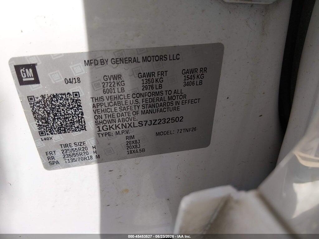 1GKKNXLS7JZ232502 2018 GMC ACADIA photo no. 9