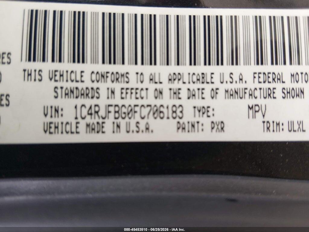 1C4RJFBG0FC706183 2015 JEEP GRAND CHEROKEE photo no. 9