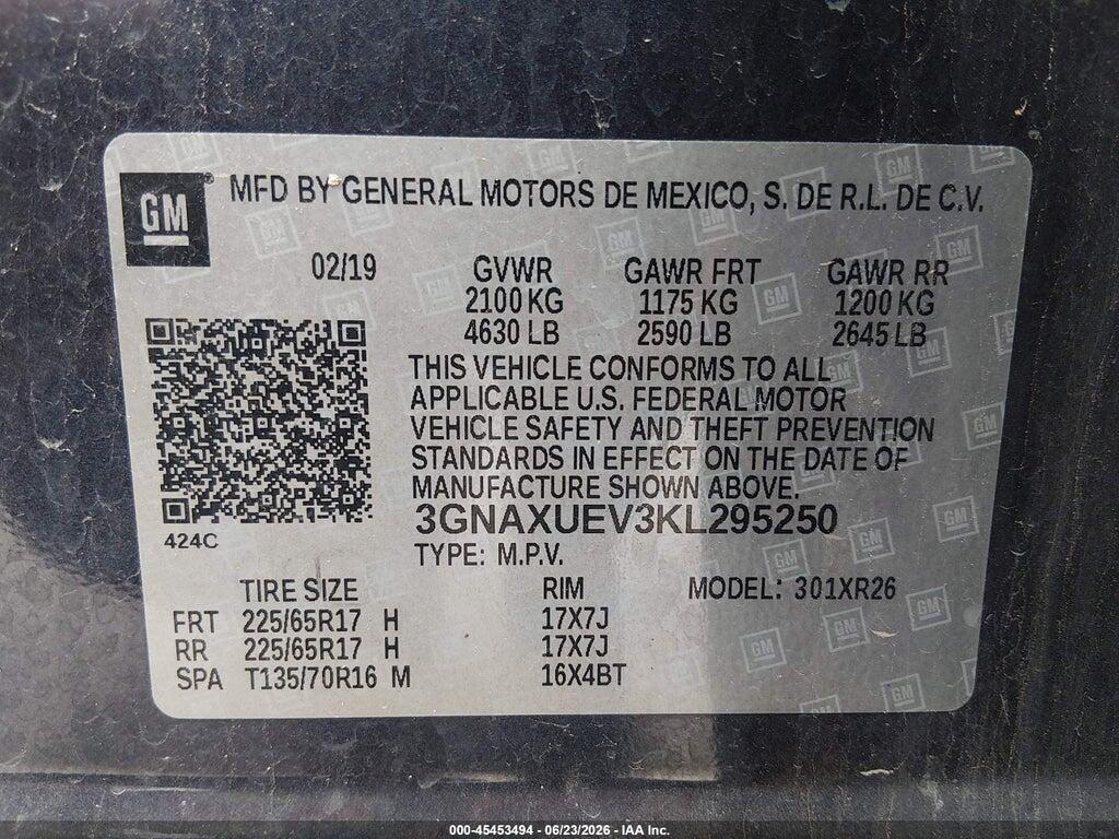 3GNAXUEV3KL295250 2019 CHEVROLET EQUINOX photo no. 9