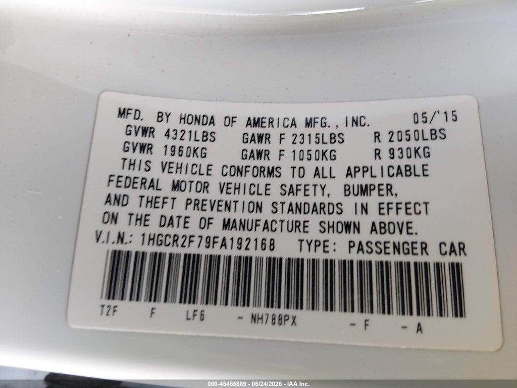 1HGCR2F79FA192168 2015 HONDA ACCORD photo no. 9