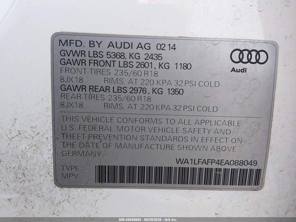 WA1LFAFP4EA088049 2014 AUDI Q5 photo no. 9