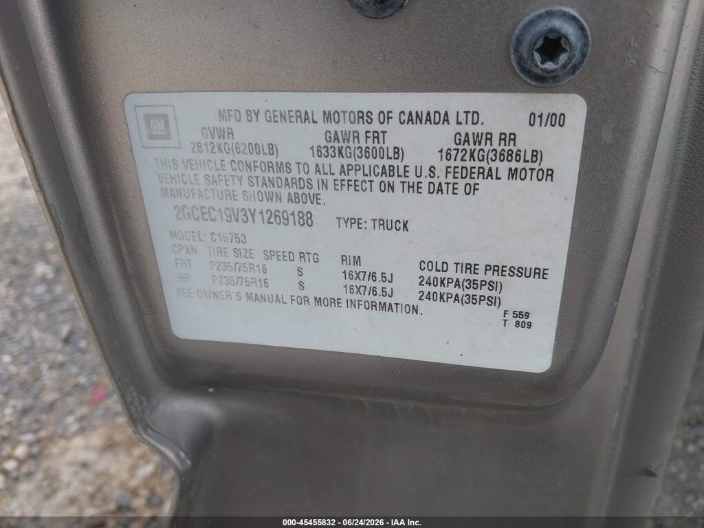 2GCEC19V3Y1269188 2000 CHEVROLET SILVERADO 1500 photo no. 9