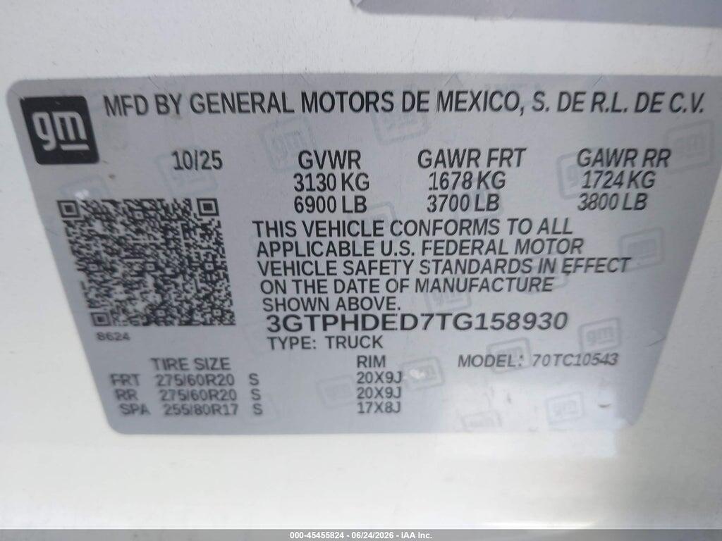 3GTPHDED7TG158930 2026 GMC SIERRA 1500 photo no. 9