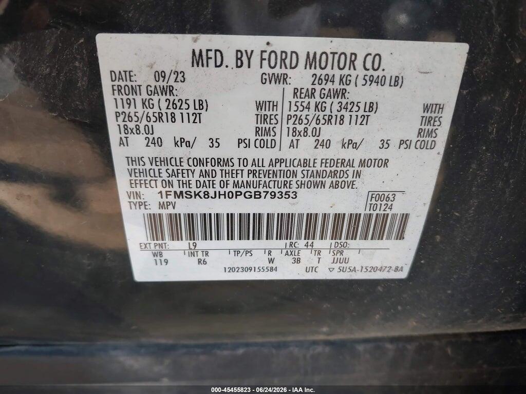 1FMSK8JH0PGB79353 2023 FORD EXPLORER photo no. 9