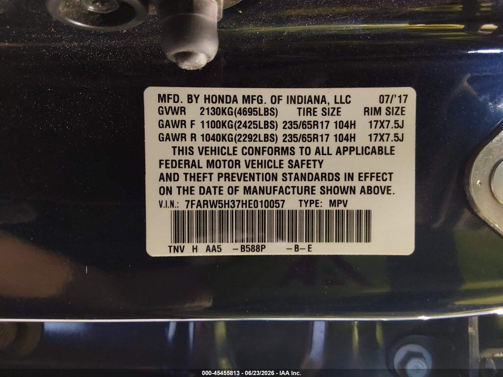 7FARW5H37HE010057 2017 HONDA CR-V photo no. 9