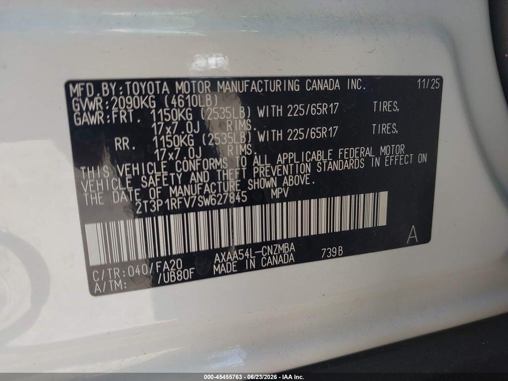 2T3P1RFV7SW627845 2025 TOYOTA RAV4 photo no. 9