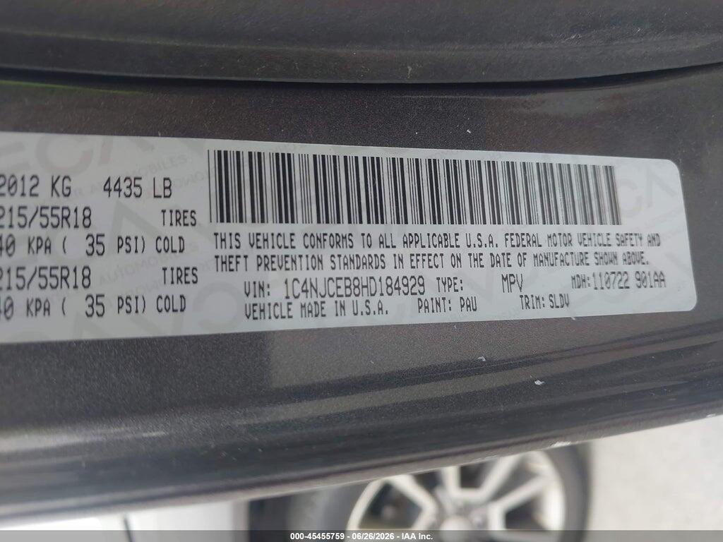 1C4NJCEB8HD184929 2017 JEEP COMPASS photo no. 9