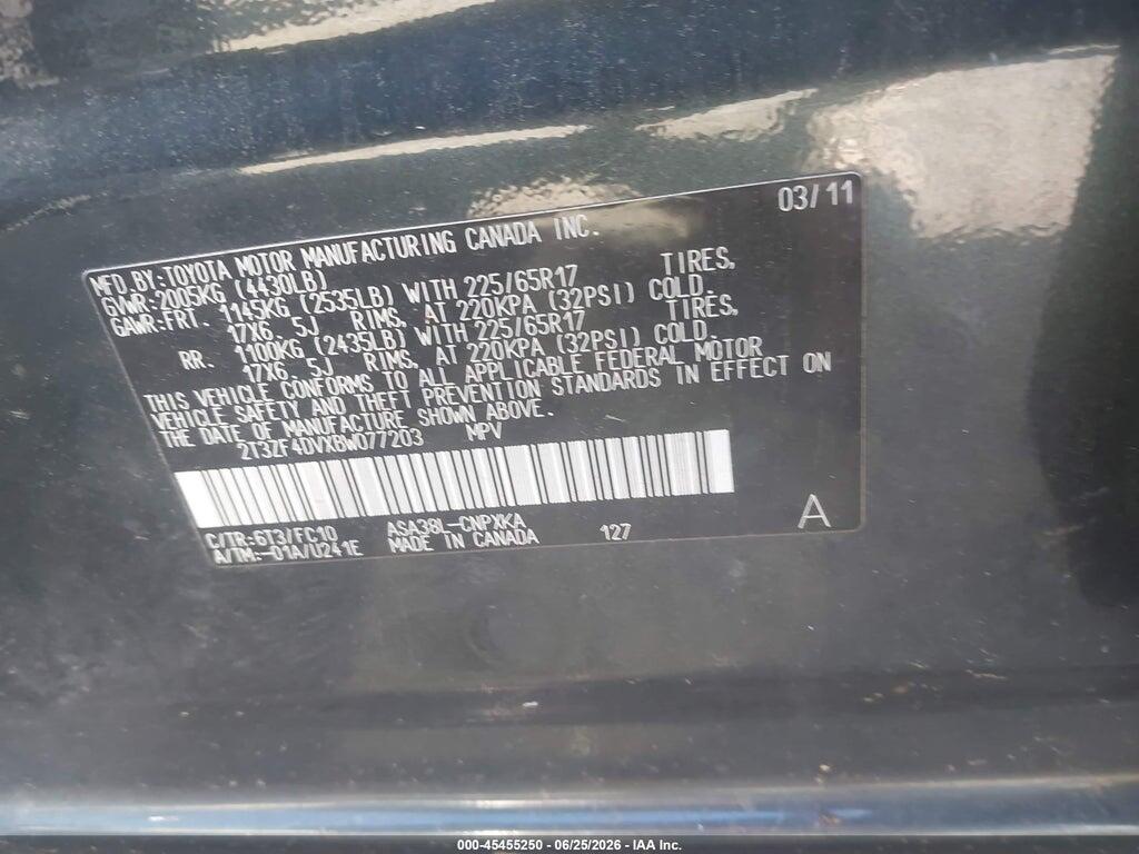 2T3ZF4DVXBW077203 2011 TOYOTA RAV4 photo no. 9