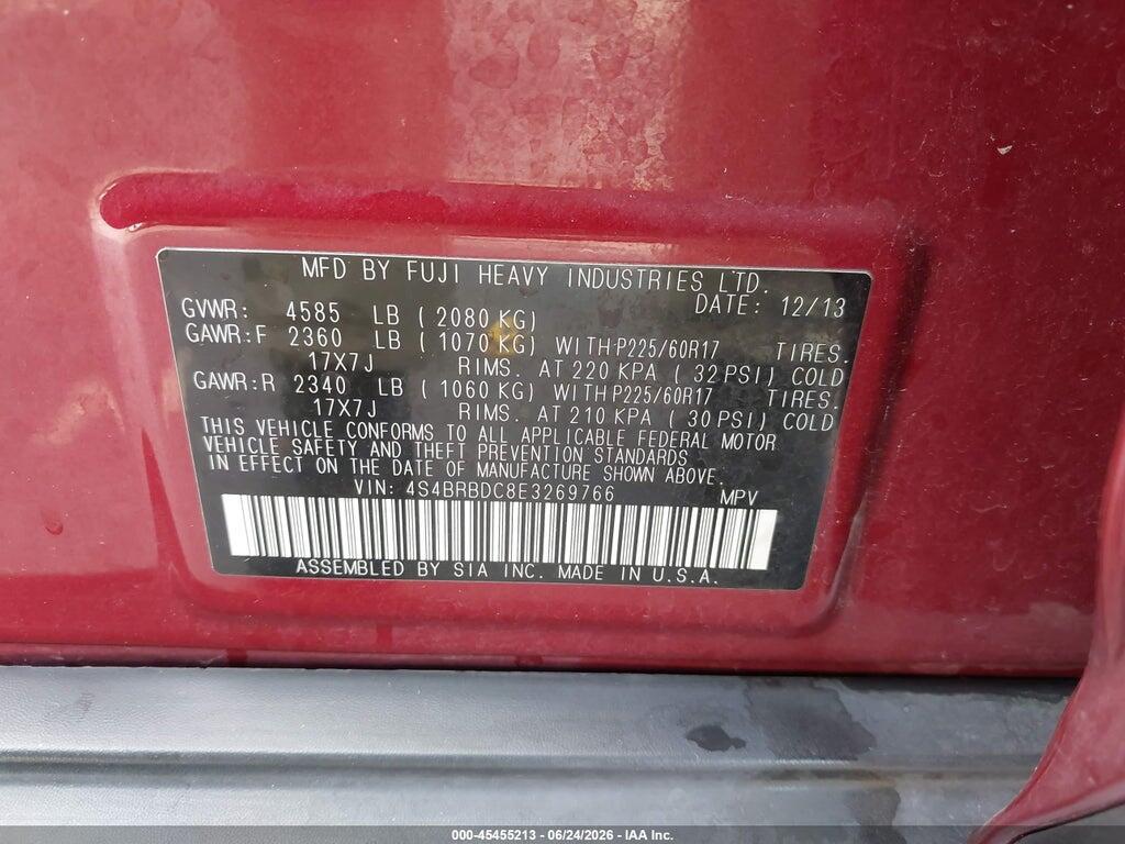 4S4BRBDC8E3269766 2014 SUBARU OUTBACK photo no. 9