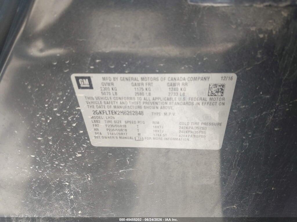 2GKFLTEK2H6262848 2017 GMC TERRAIN photo no. 9