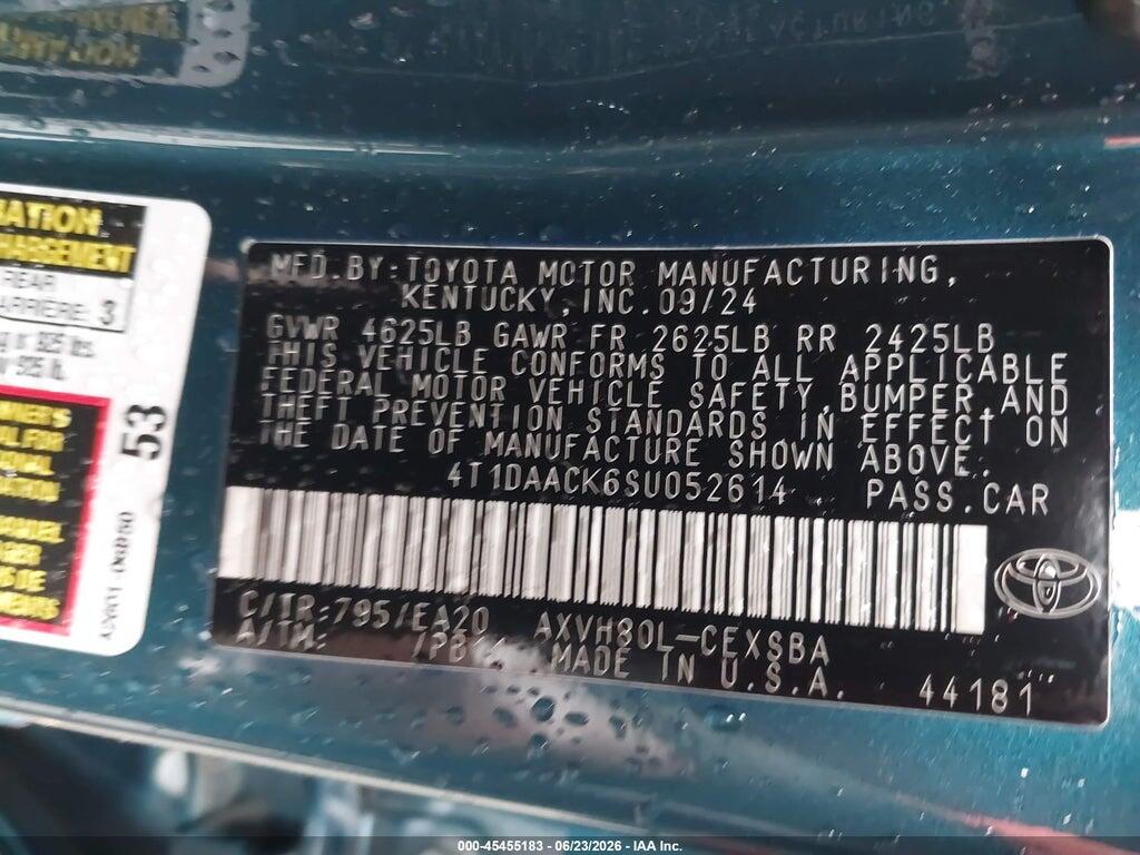 4T1DAACK6SU052614 2025 TOYOTA CAMRY photo no. 9