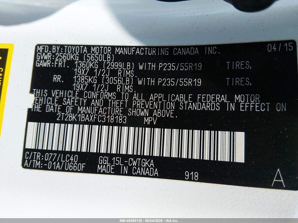 2T2BK1BAXFC318183 2015 LEXUS RX 350 photo no. 9