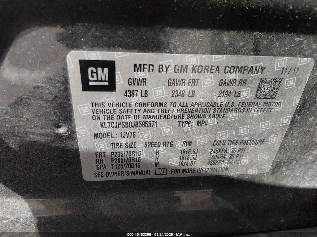 KL7CJPSB0JB585571 2018 CHEVROLET TRAX photo no. 9