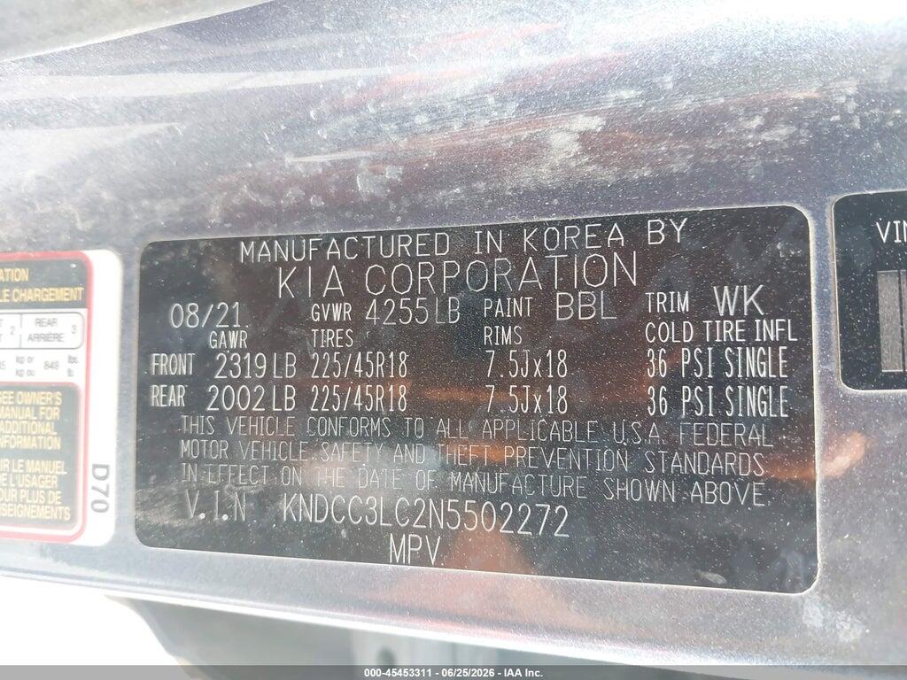 KNDCC3LC2N5502272 2022 KIA NIRO photo no. 9