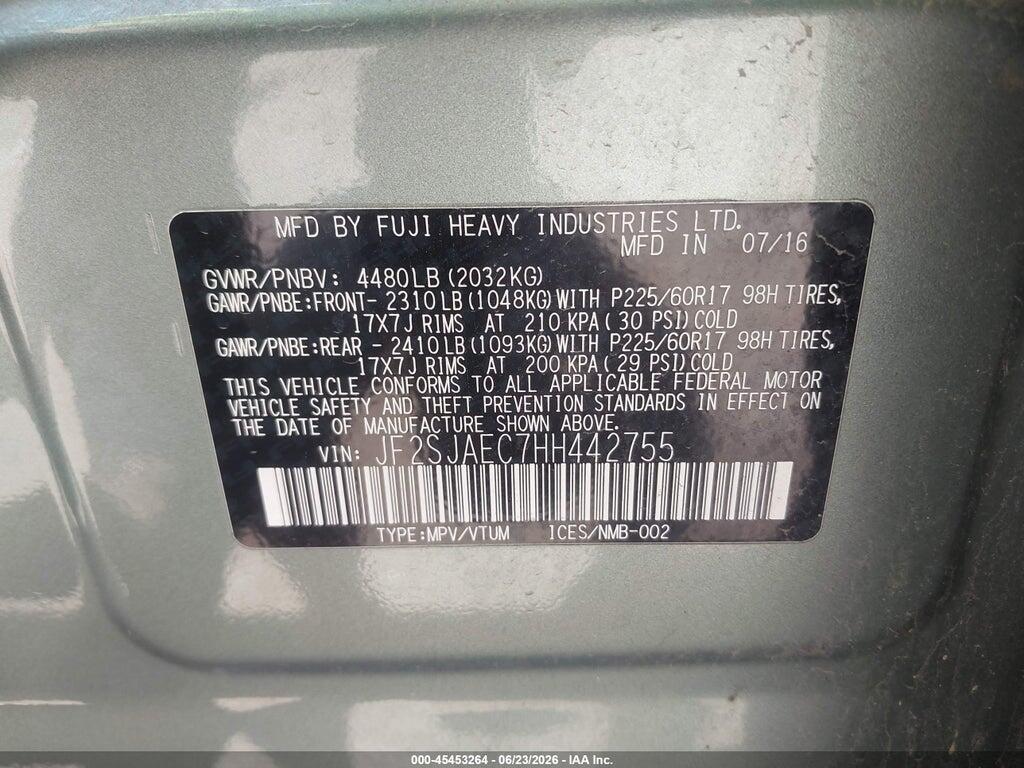 JF2SJAEC7HH442755 2017 SUBARU FORESTER photo no. 9