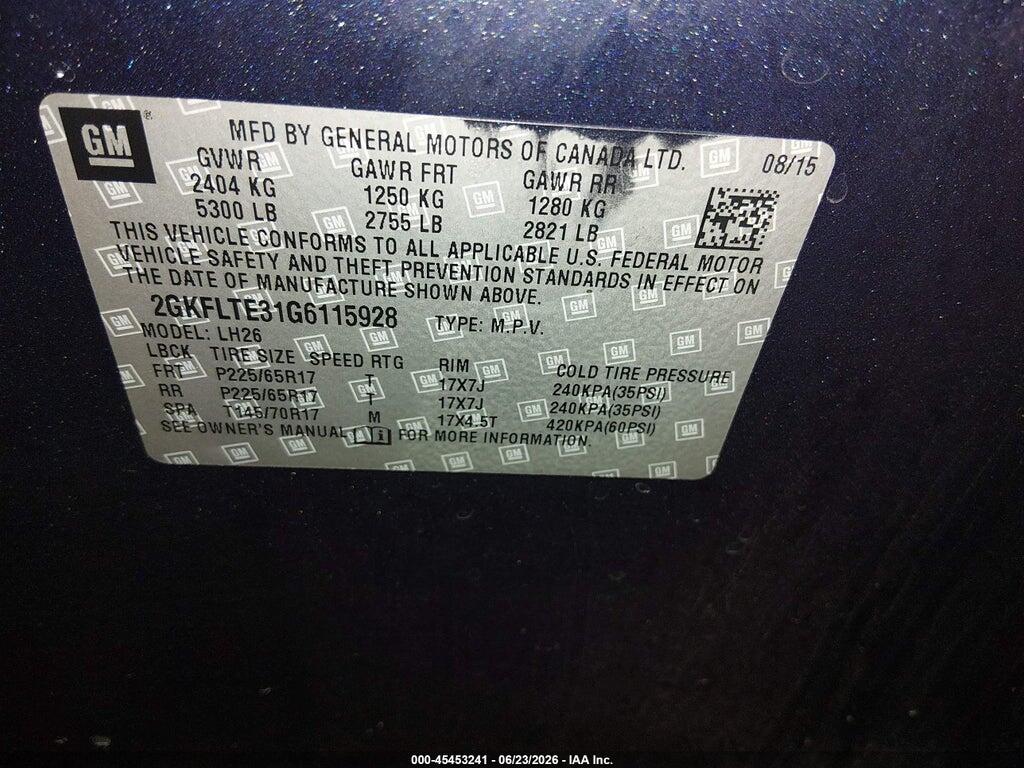 2GKFLTE31G6115928 2016 GMC TERRAIN photo no. 9