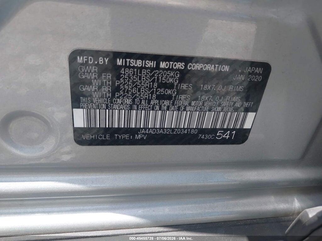 JA4AD3A32LZ034180 2020 MITSUBISHI OUTLANDER photo no. 9