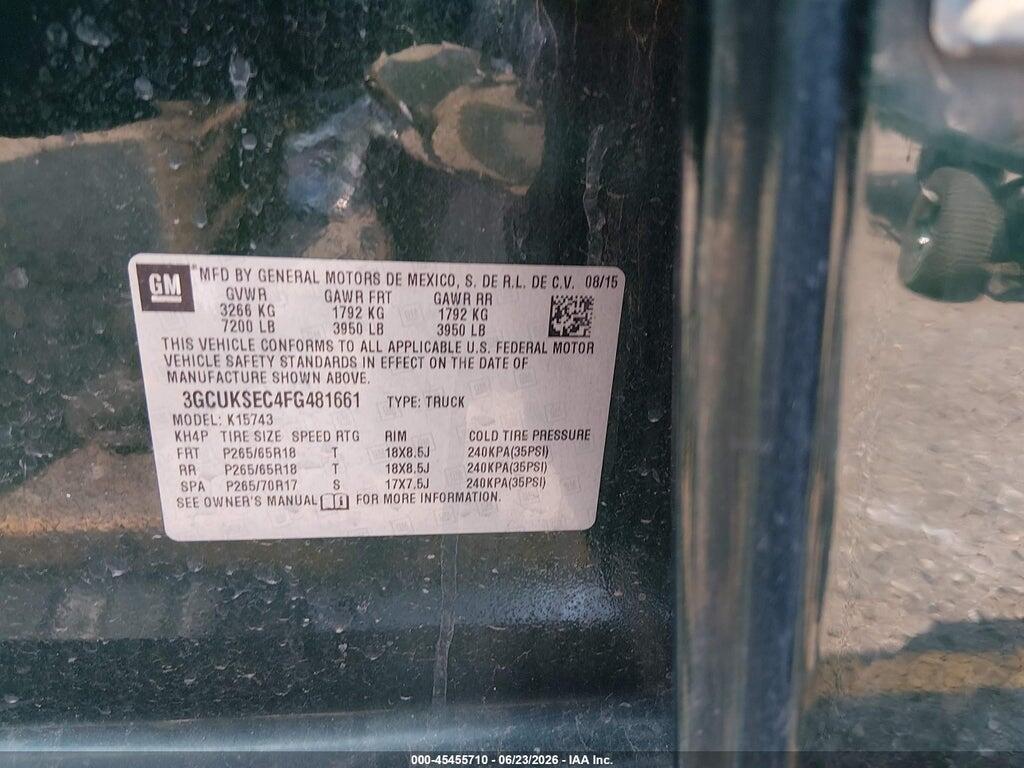 3GCUKSEC4FG481661 2015 CHEVROLET SILVERADO 1500 photo no. 9