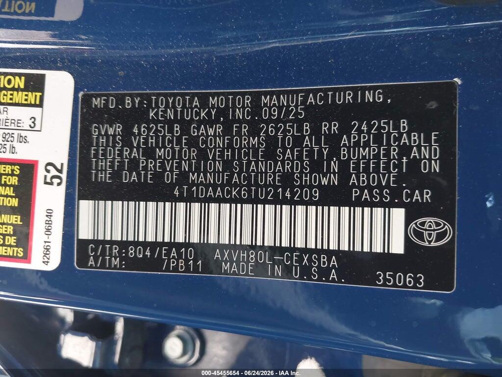 4T1DAACK6TU214209 2026 TOYOTA CAMRY photo no. 9