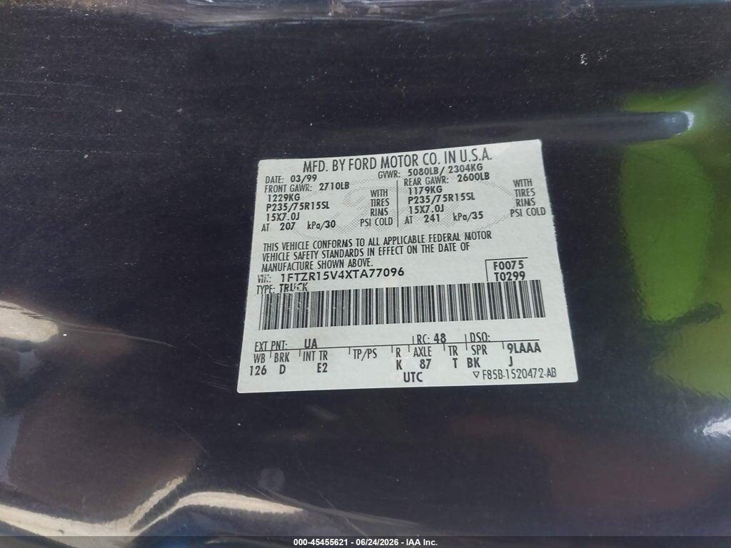 1FTZR15V4XTA77096 1999 FORD RANGER photo no. 9
