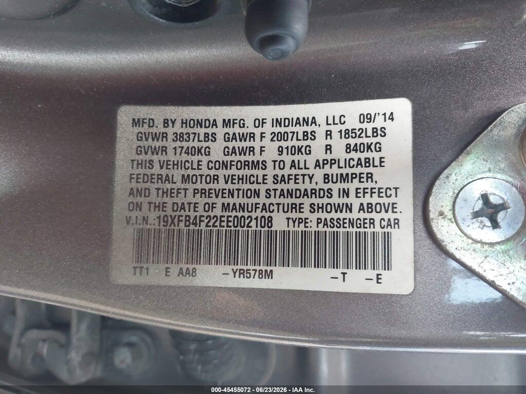 19XFB4F22EE002108 2014 HONDA CIVIC HYBRID photo no. 9