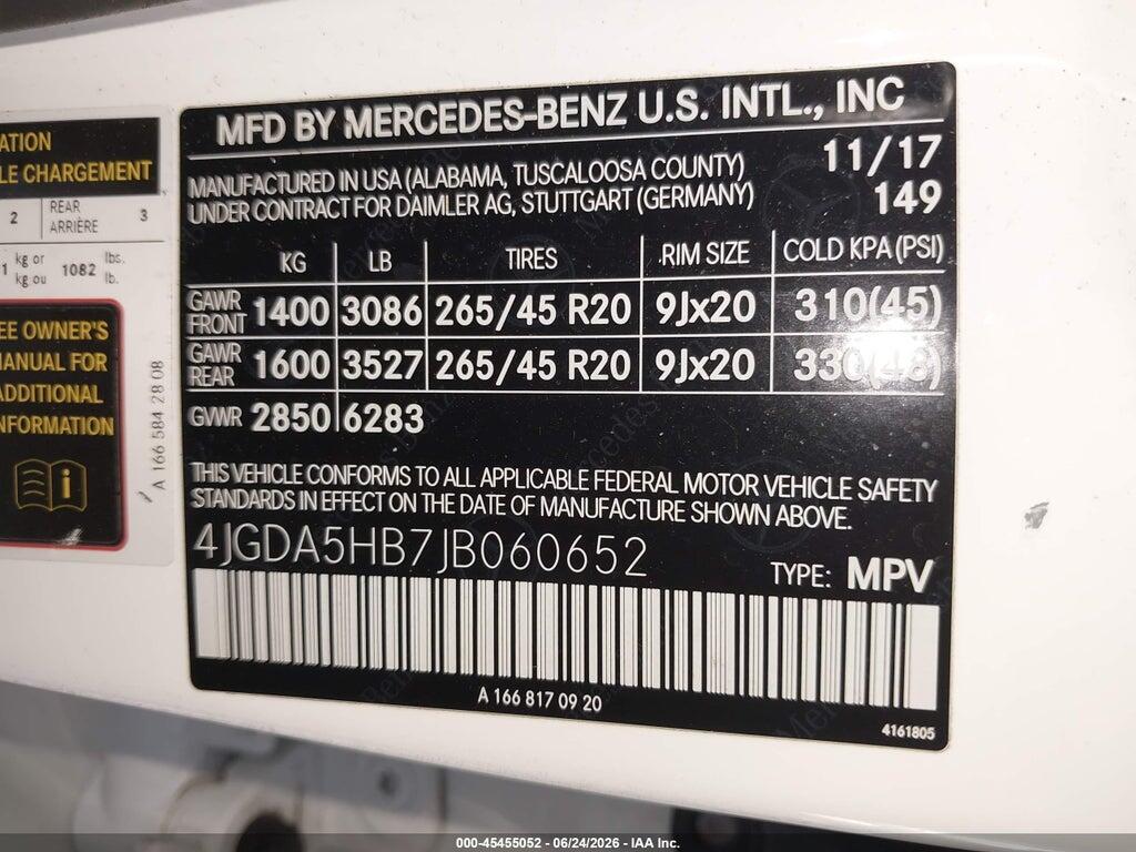 4JGDA5HB7JB060652 2018 MERCEDES-BENZ GLE 350 photo no. 9