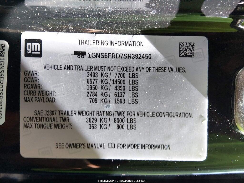1GNS6FRD7SR392450 2025 CHEVROLET SUBURBAN photo no. 9
