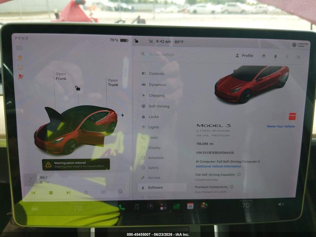 5YJ3E1EB0JF064315 2018 TESLA MODEL 3 photo no. 7
