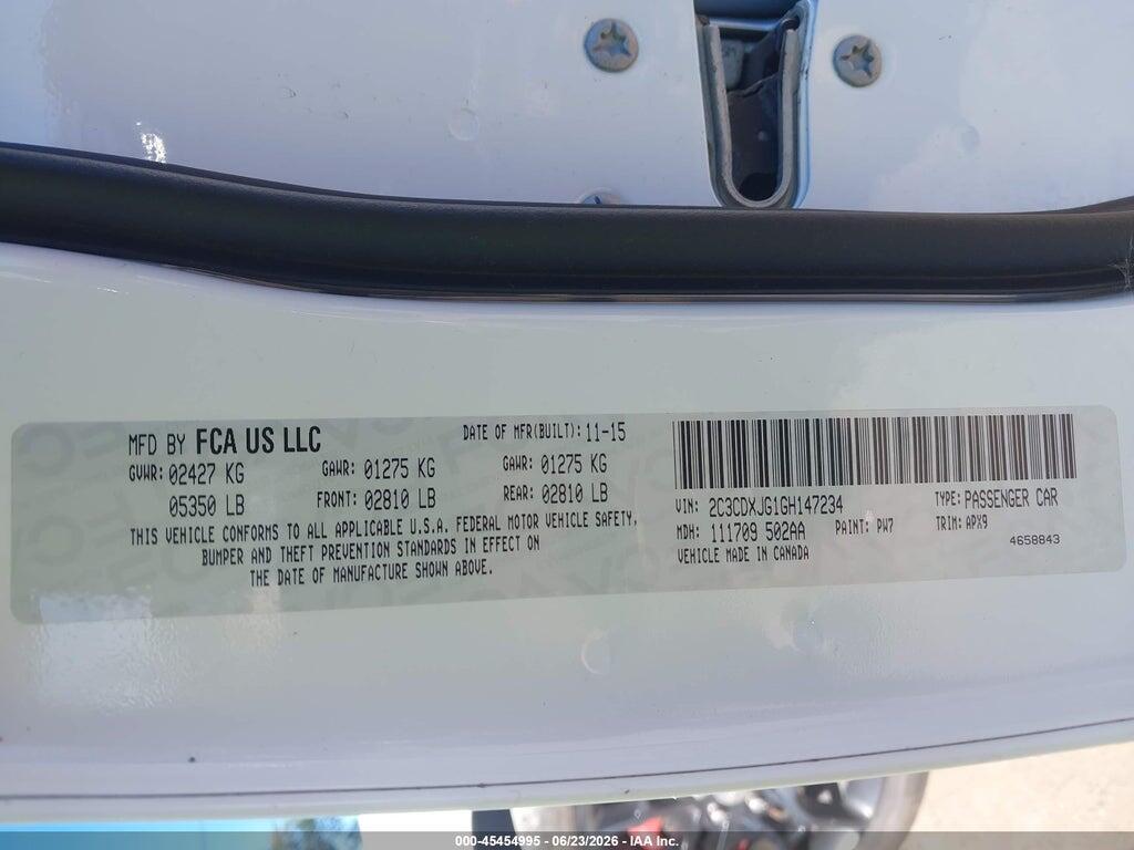 2C3CDXJG1GH147234 2016 DODGE CHARGER photo no. 9