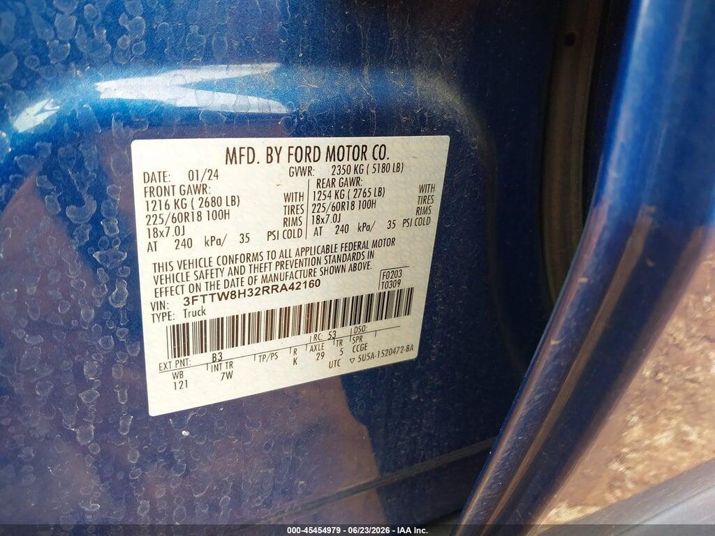 3FTTW8H32RRA42160 2024 FORD MAVERICK photo no. 9