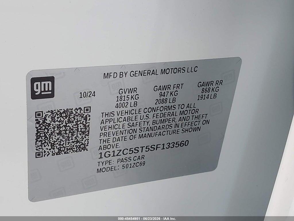 1G1ZC5ST5SF133560 2025 CHEVROLET MALIBU photo no. 9