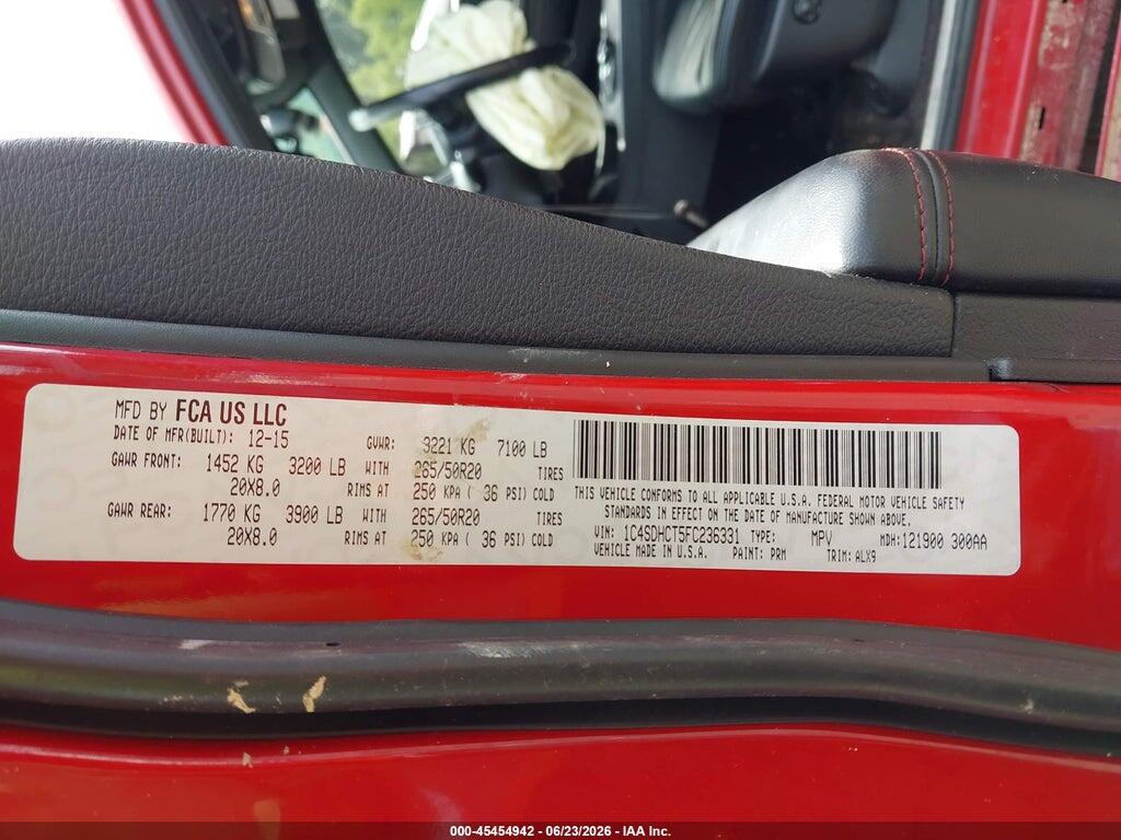 1C4SDHCT5FC236331 2015 DODGE DURANGO photo no. 9