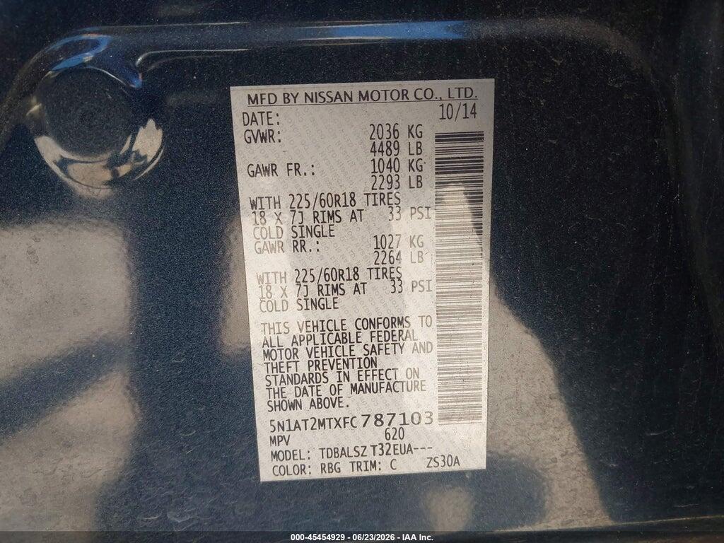 5N1AT2MTXFC787103 2015 NISSAN ROGUE photo no. 9