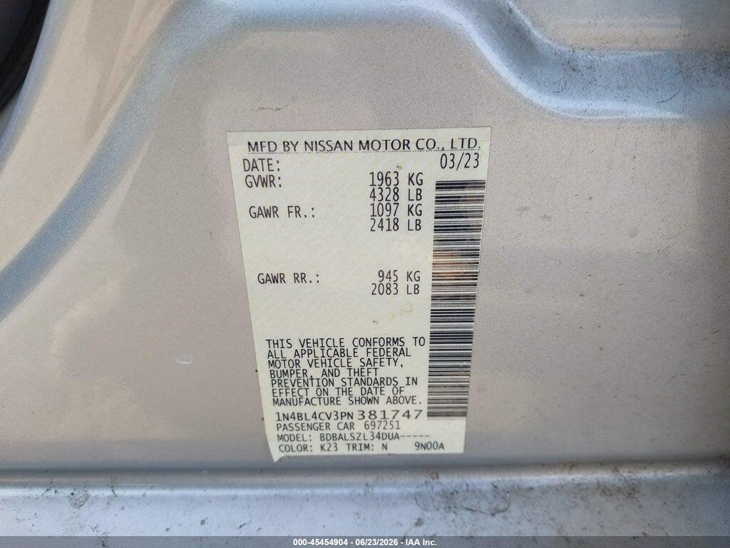 1N4BL4CV3PN381747 2023 NISSAN ALTIMA photo no. 9
