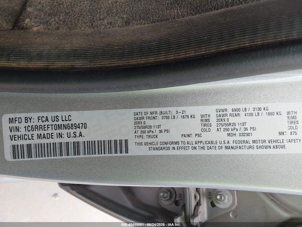 1C6RREFT0MN689470 2021 RAM 1500 photo no. 9
