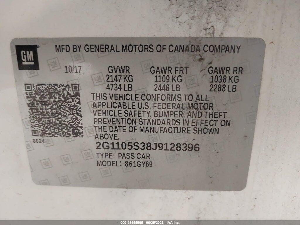 2G1105S38J9128396 2018 CHEVROLET IMPALA photo no. 9