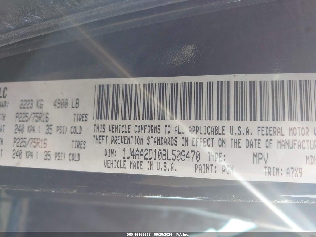 1J4AA2D10BL509470 2011 JEEP WRANGLER photo no. 9